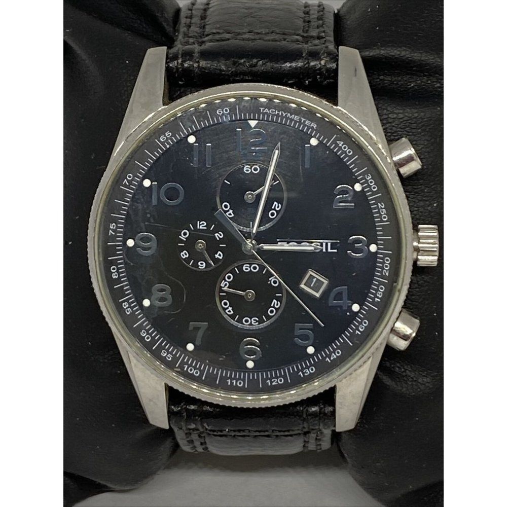 Fossil FS4310 Men's Black Leather Black Analog Dia